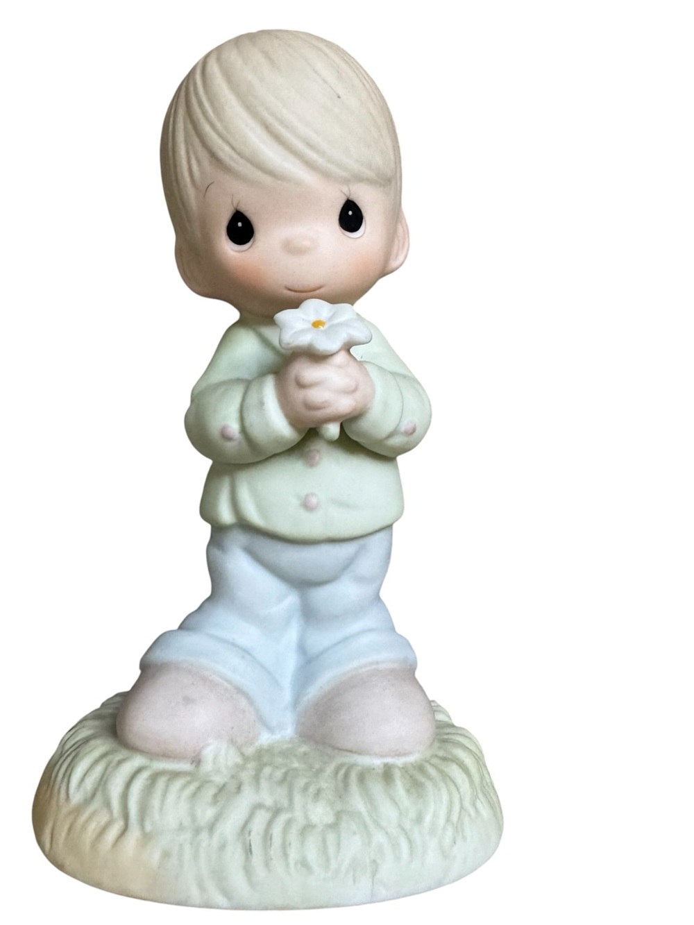 Precious Moments MOMMY I LOVE YOU Boy + Flower Porcelain 1987 Figurine 109975 VG